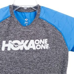 Rabbit Running x Hoka One One Short Sleeve Shirt Athletic Unisex Small Blue Gray